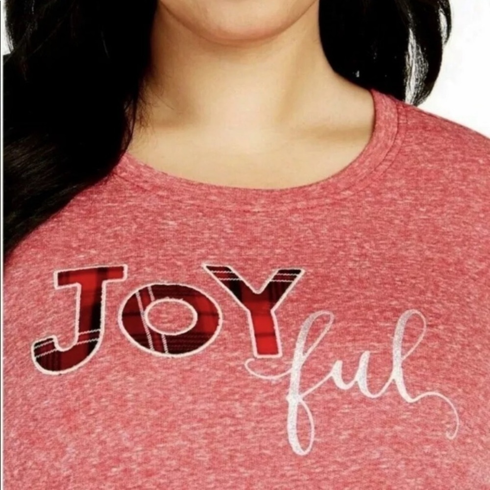 NEW Style & Co Plus Size Christmas Sweatshirt Joyful Shine Long Sleeves Size 1X - Picture 6 of 7
